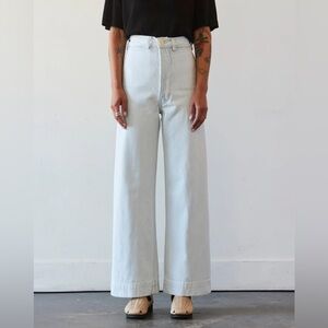 Jesse Kamm pale blue denim sailor pants size 2 NWT